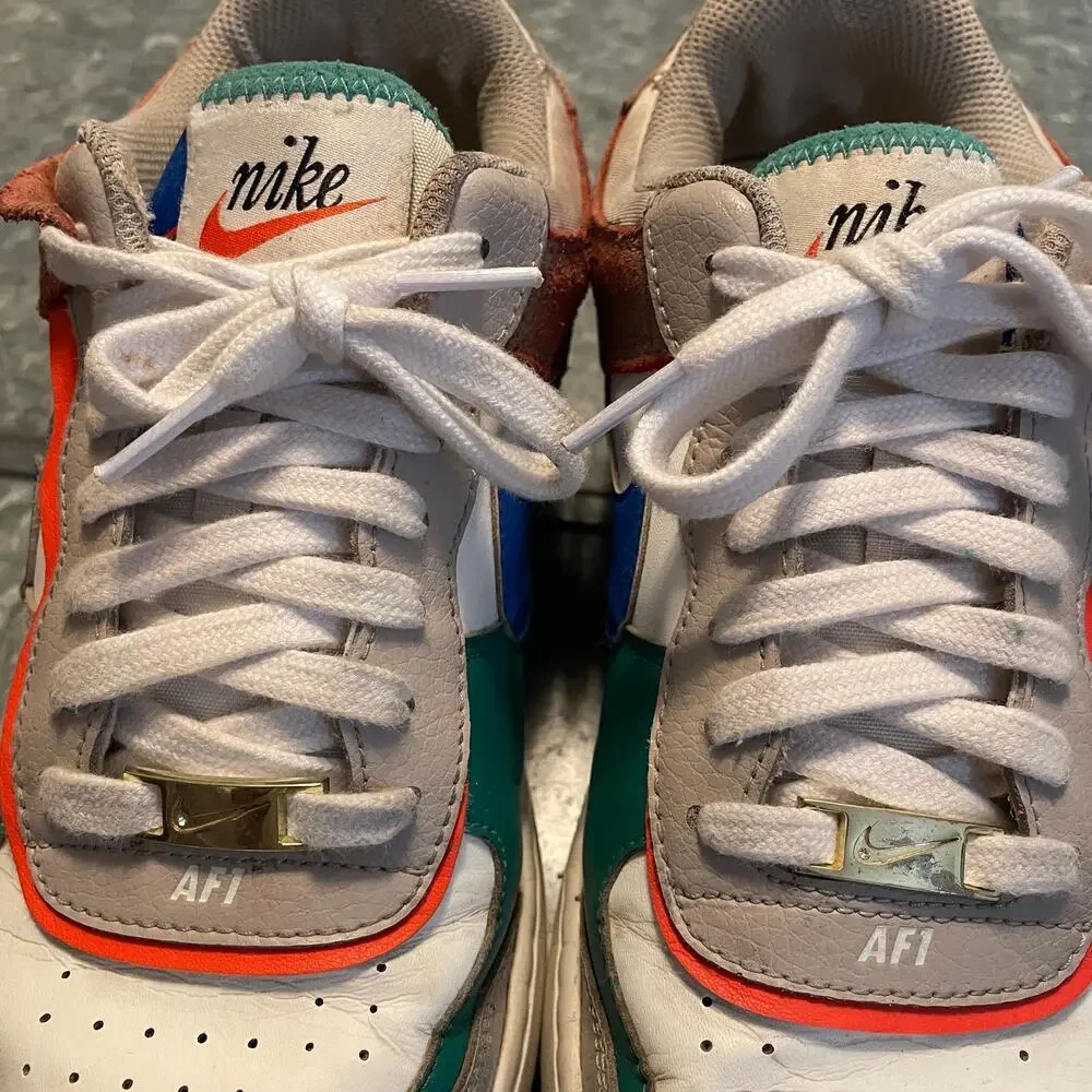 Nike Air Force 1 Low Shadow Sail Signal Blue Green Womens 10 Shoes Sneakers AF1